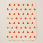 Schattigee Herfst Maple Leaf Pattern Kawaii Sherpa Deken (Voorkant)