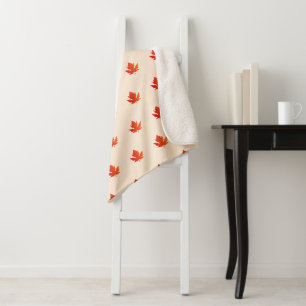 Schattigee Herfst Maple Leaf Pattern Kawaii Sherpa Deken