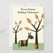 Schattigee Herfst Paard Verjaardag Kaart (Voorkant)