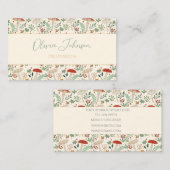 Schattigee Herfst Paddenstoelen en bladeren Illust Visitekaartje (Voorkant / Achterkant)