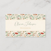 Schattigee Herfst Paddenstoelen en bladeren Illust Visitekaartje (Voorkant)