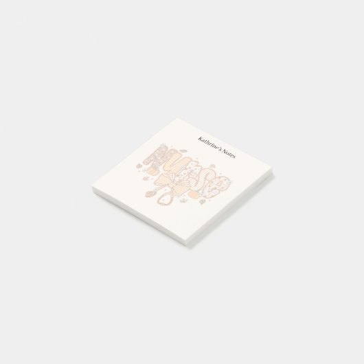 Schattigee Herfst Patchwork Verpleegkundige Medisc Post-it® Notes (Schuin)