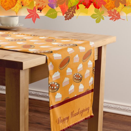 Schattigee Herfst Pompoen Pies Patroon Thanksgivin Korte Tafelloper