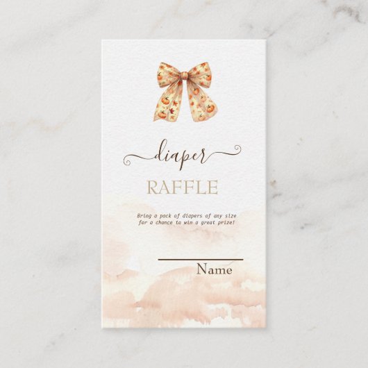 Schattigee Herfst Pompoenen Bow Baby shower Informatiekaartje (Voorkant)