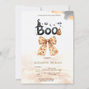 Schattigee Herfst Pompoenen Bow Boo Baby shower Kaart