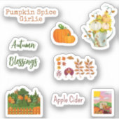 Schattigee Herfst Seizoen Vinyl Stickers (Voorkant)