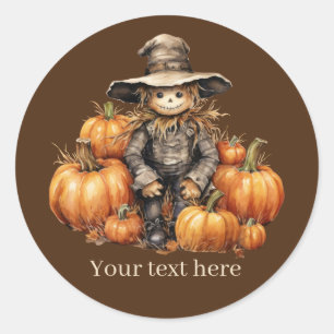 Schattigee Herfst Seizoensgebonden vogelverschrikk Ronde Sticker