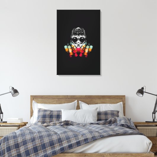 Schattigee Herfst Spider met Dewdrop Pet Canvas Afdruk (Insitu (Slaapkamer))