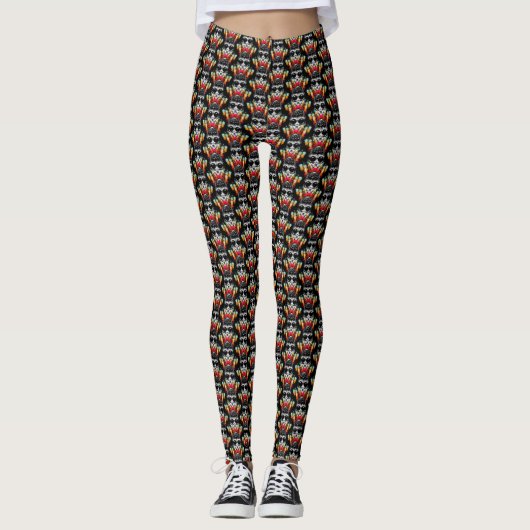 Schattigee Herfst Spider met Dewdrop Pet Pattern Leggings (Voorkant)