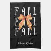 Schattigee Herfst Thema Custom Zwart Gepersonalise Theedoek (Verticaal)