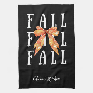 Schattigee Herfst Thema Custom Zwart Gepersonalise Theedoek