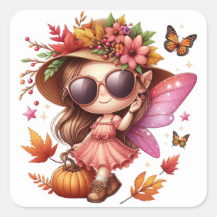 Schattigee herfstfee Stickers