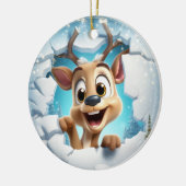 Schattigee herten 3D Keramisch Ornament (Links)