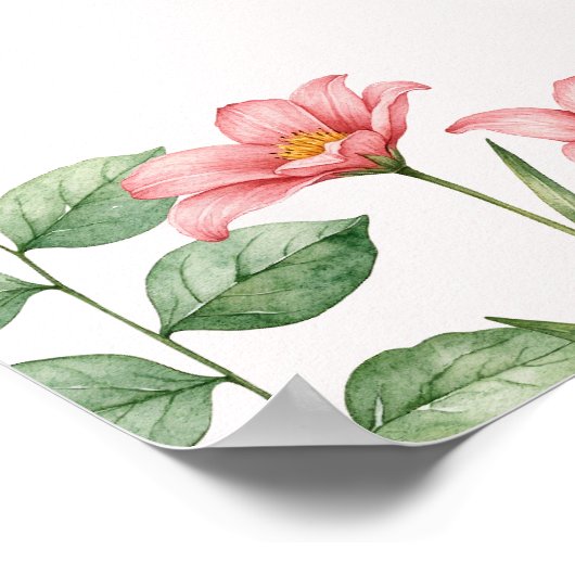 Schattigee Herten Bloemen Baby shower Baby shower Poster (Hoek)