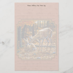 Schattigee herten Doe & Fawn Herfst Rood Briefpapier