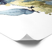 Schattigee herten en vlinder AI Nursery Art Poster (Hoek)