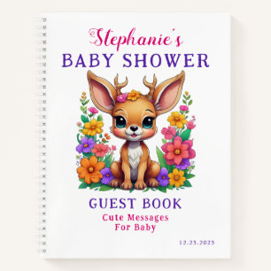 Schattigee herten kleurrijke bloem Baby shower gas Notitieboek
