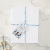 Schattigee herten Winter jongens baby shower dank  Cadeaulabel (Met Touw)