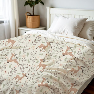 Schattigee herten Woodland Kinder kamer Sage Green Fleece Deken
