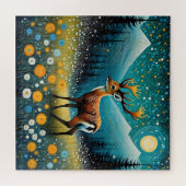 Schattigee hertenbloemen weide fantasie legpuzzel (Horizontaal)