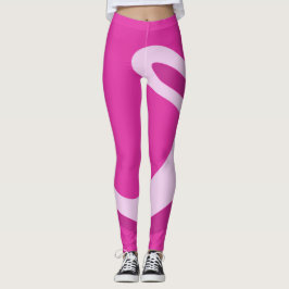 Schattigee hete roze leggings met Retro swirl