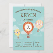 Schattigee heteluchtballonverjaardag. Kaart (Voorkant)