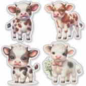 Schattigee Highland Calves Sticker (Voorkant)