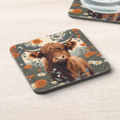 Schattigee Highland Koe Bier Onderzetter (Linkerzijde)