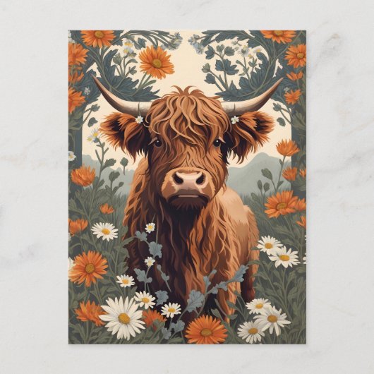 Schattigee  Highland Koe Briefkaart (Voorkant)