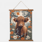 Schattigee  Highland Koe Daisy Field Hangend Wandkleed (Voorkant)