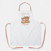 Schattigee Highland Koe en Mam I Love You Moederda Schort (Voorkant)