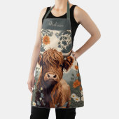 Schattigee  Highland Koe Gepersonaliseerde naam Schort (Insitu)