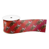 Schattigee Highland Koe in Santa Hat Pattern op Ro Lint (Spoel)