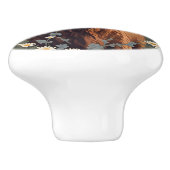 Schattigee Highland Koe Keramische Knop (Zijkant)