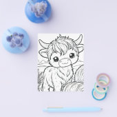 Schattigee Highland Koe kleurplaat Flyer (Enkel)