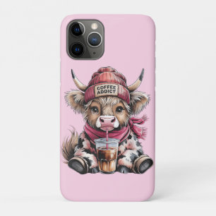Schattigee Highland Koe Koffieverslaafde Funny Dri iPhone 11 Pro Hoesje