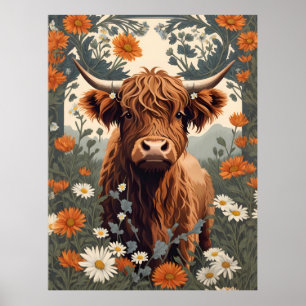 Schattigee Highland Koe Poster