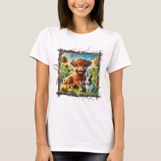 Schattigee Highland Koe Shirt – Gezellig Land Boer