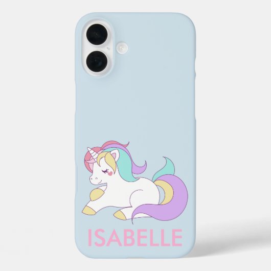 Schattigee hippische regenboogeenhoorn Case-Mate iPhone case (Achterkant)