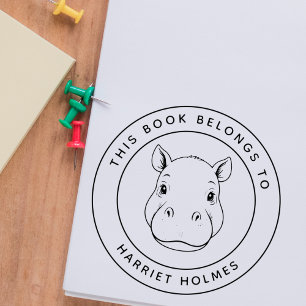 Schattigee Hippo Baby Dit boek hoort bij de naam v Rubberstempel