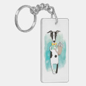 Schattigee Hipster Dog Sleutelhanger (Voorkant Links)