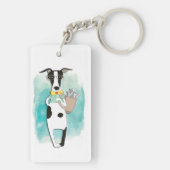 Schattigee Hipster Dog Sleutelhanger (achterkant)