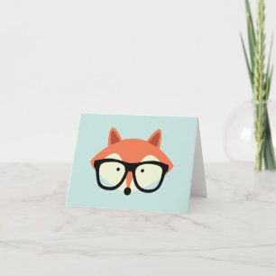 Schattigee Hipster Red Fox Gevouwen Bedankt Notiti