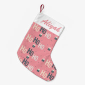 Schattigee Ho Ho Ho Roze Kerstkous Kleine Kerstsok (Voorkant (Hangend))