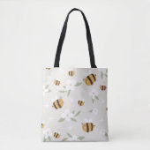 Schattigee hommel Canvas tas, bloemenontwerp Canva Draagtas (Voorkant)