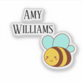 Schattigee hommel gepersonaliseerd sticker (Voorkant)