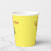 Schattigee hommel met hart en Confetti Verjaardag Papieren Bekers (Links)