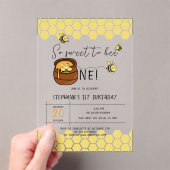 Schattigee hommel zo lief om één 1e verjaardag te acryl uitnodigingen (Insitu (Draagbaar))