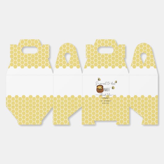 Schattigee hommel zo lief om één 1e verjaardag te bedankdoosjes (Ongevouwen)