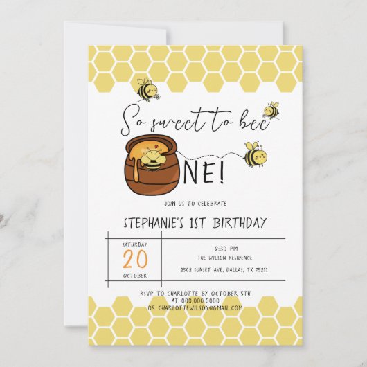 Schattigee hommel zo lief om één 1e verjaardag te  kaart (Voorkant)